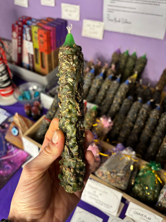 Vela ritualizada para el dinero